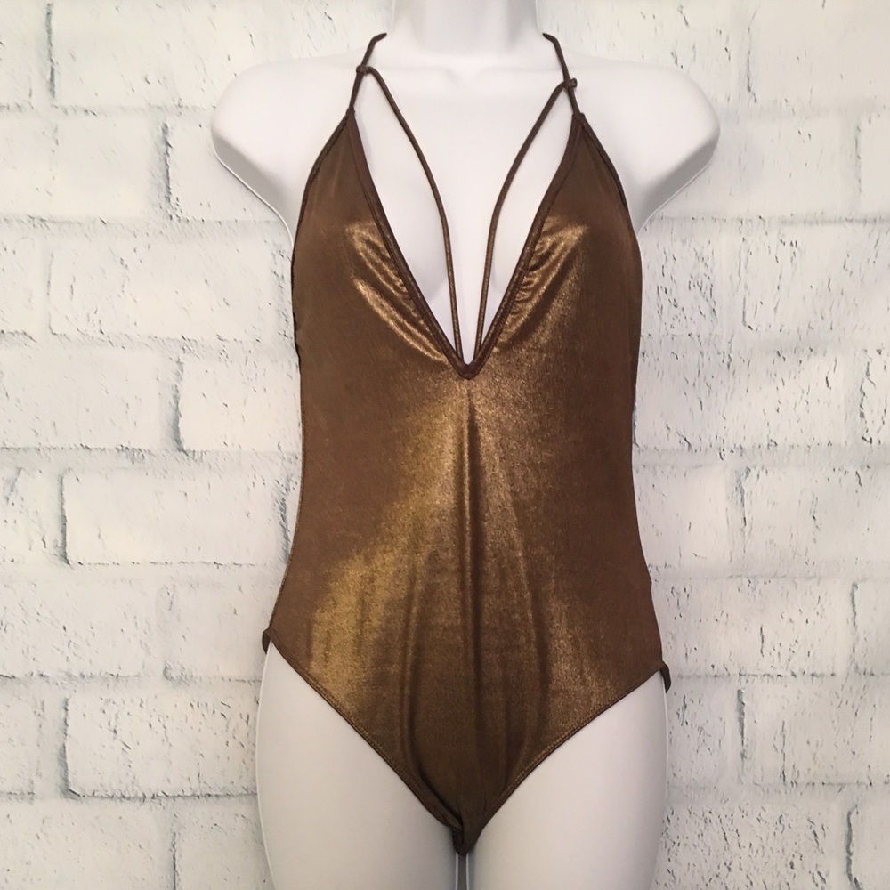 NWOT Bronze Metallic Bodysuit